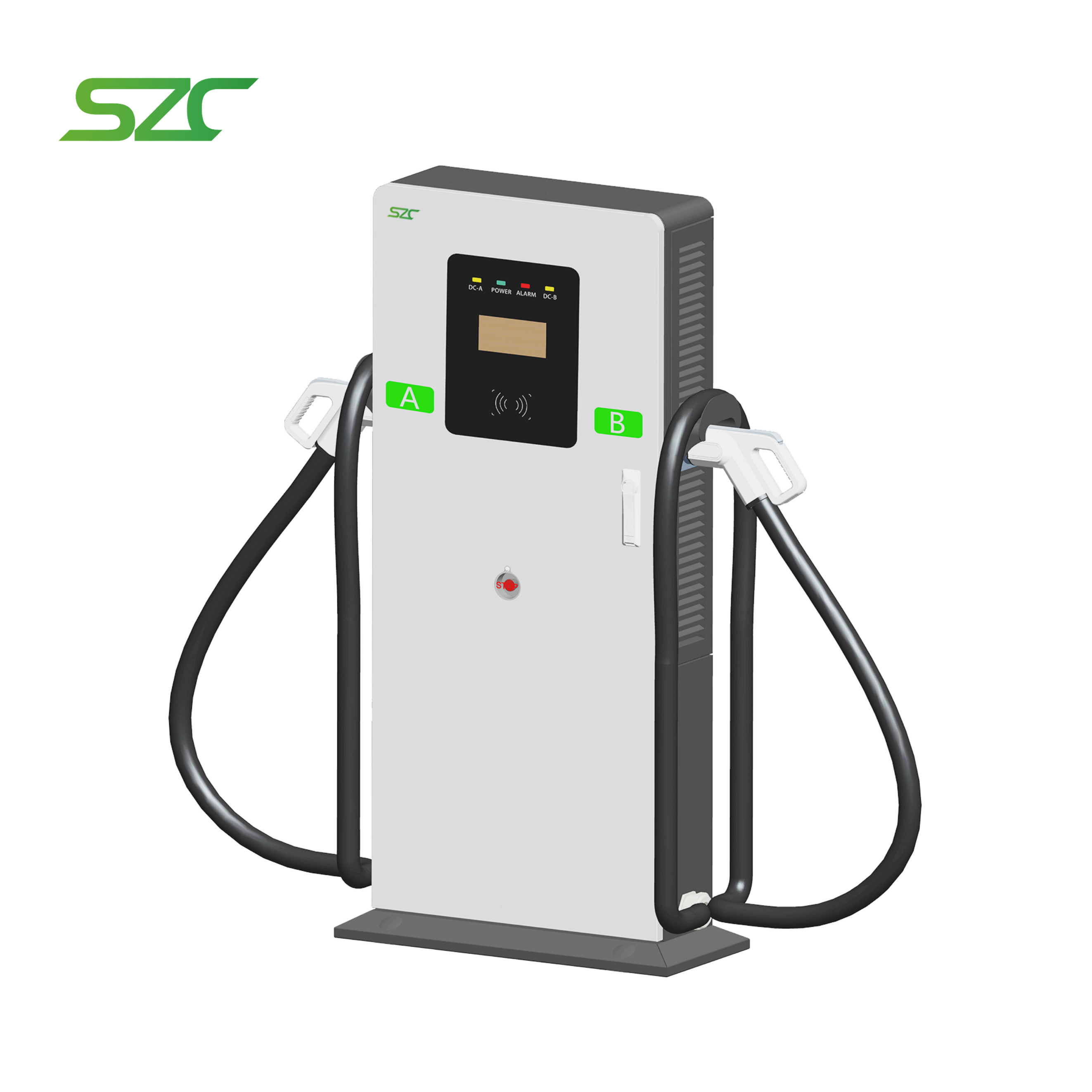 SZC DC Floor-Stand EV Charger 60kW/80kW Galvanized Steel Material With Mix-Double Guns for OCPP 1.6J Project Bidding GBT CCS1/CCS2 CHAdemo