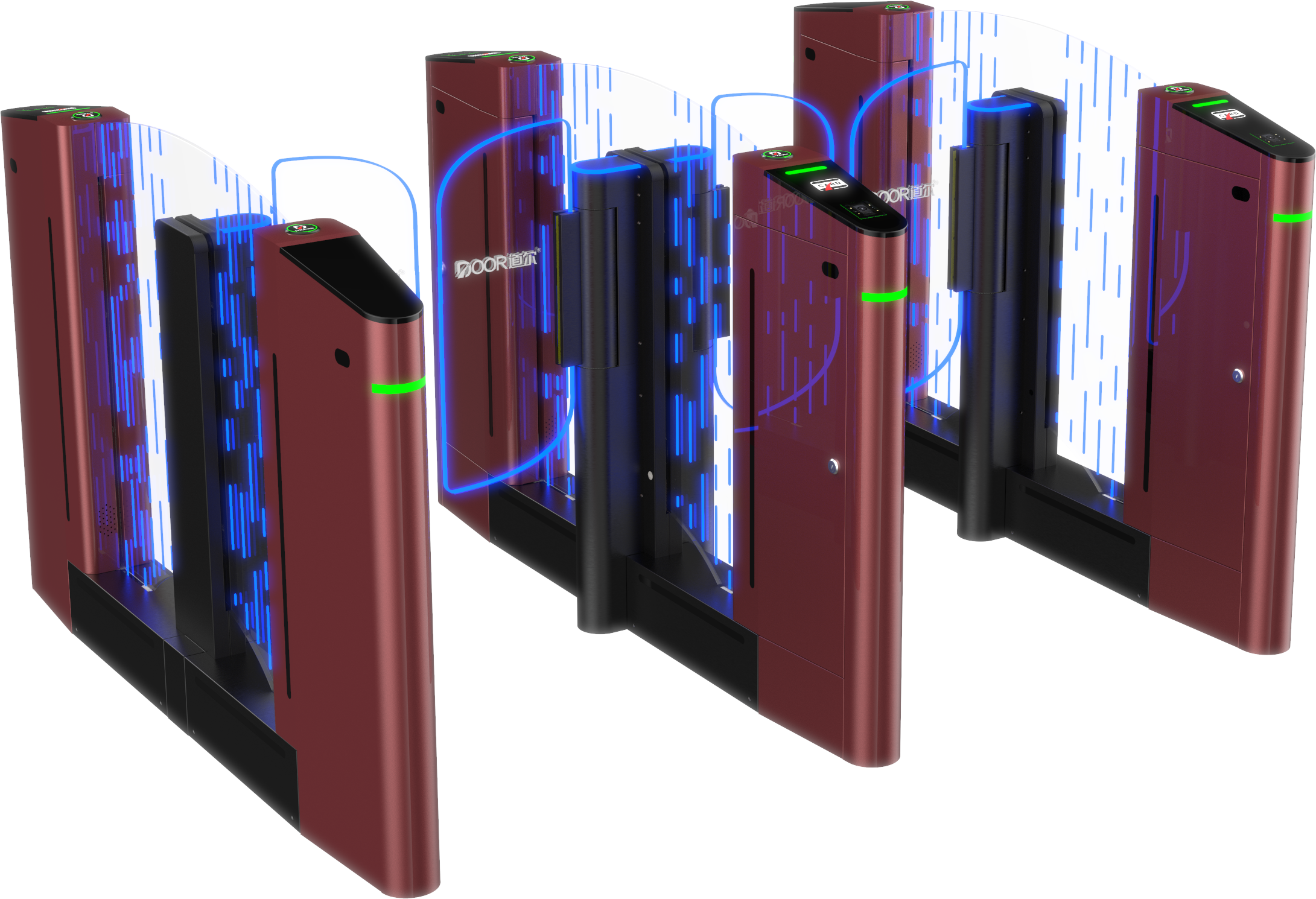 DOOR Turnstile Silver Red Gold Speed Gate With IC Card Face Recognition